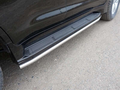 Защита штатных порогов 42 мм ТСС для Lexus LX-570/450d 2015-2021