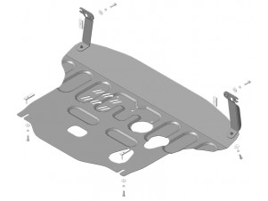 Усиленная защита картера двигателя, КПП (2 мм, сталь) для Kia Soul 2019-, Kia Seltos 2020-2022 №71034